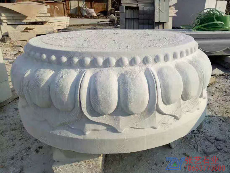 青石蓮花柱基石-柱頂石