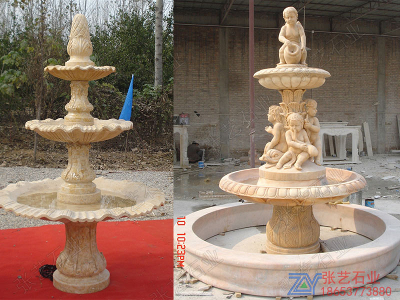 小區(qū)黃銹石石雕噴泉