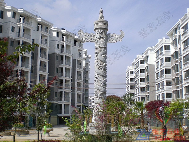 青石石雕華表-華表石柱