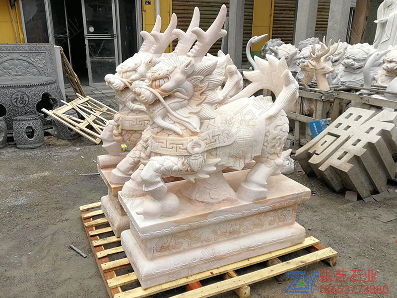 晚霞紅石麒麟-石雕動(dòng)物