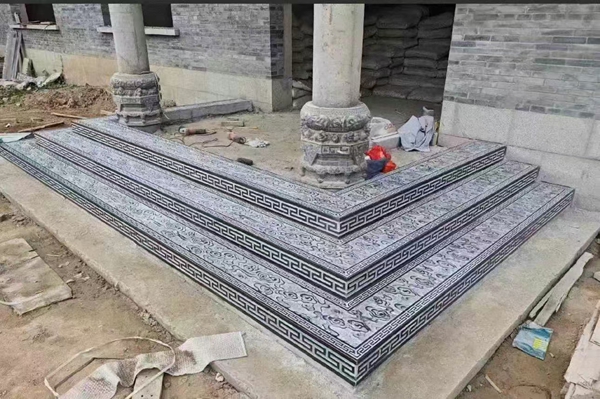 別墅青石祥云臺(tái)階踏步石