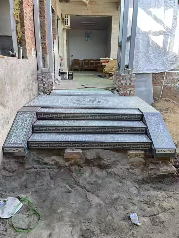 青石祥云紋踏步石臺(tái)階